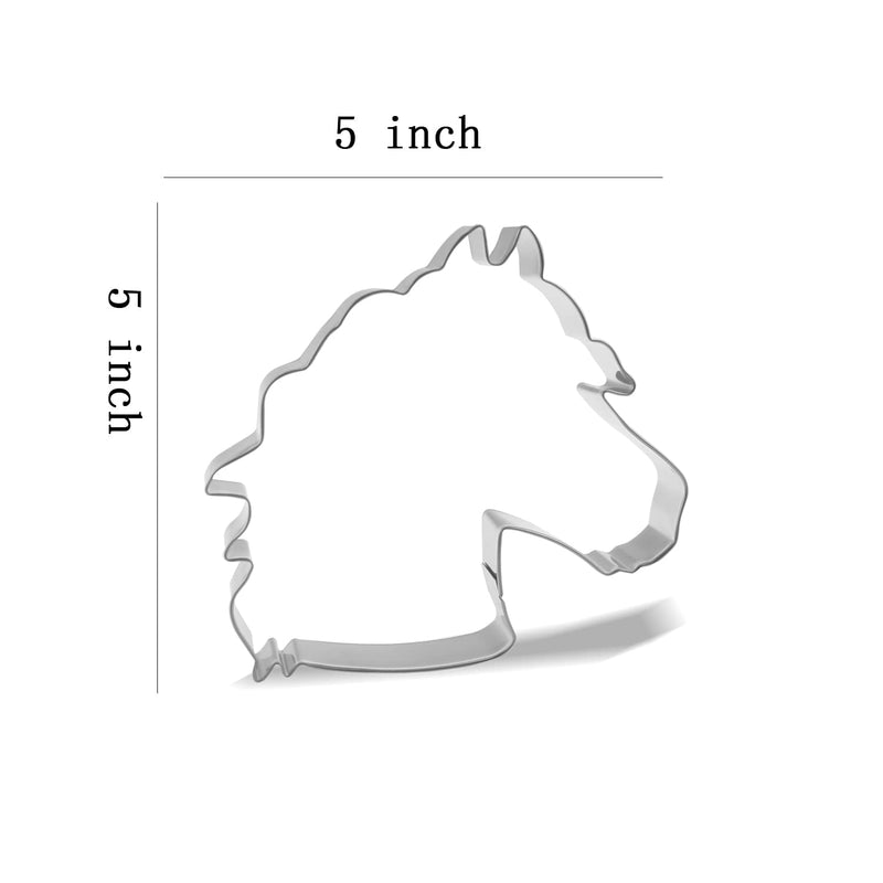 Large Horse Head Cookie Cutter, 5”, Stainless Steel - BeesActive Australia