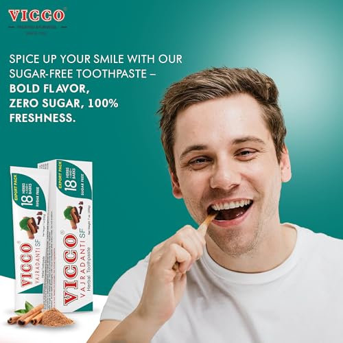Vicco Vajradanti Sugar-Free Ayurvedic Herbal Toothpaste - 70 Year Legacy of Ayurveda, with 18 Ayurvedic Herbs & Barks, Fluoride-Free - 7 oz (3 Pack)