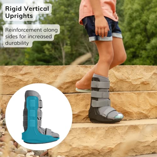 BraceAbility Pediatric Walking Boot - Children's Medical Walker Orthopedic CAM Support Shoe for Youth Ankle Break Injury, Kid's Stress Metatarsal Bone Fracture, Broken Foot or Toe Recovery Cast (M) Medium (Little Kid 4.5–7)