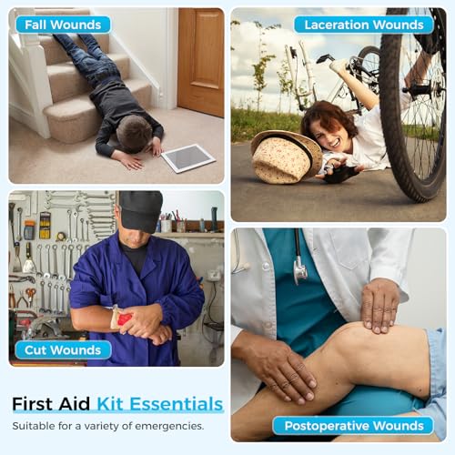 Wound Closure Device 4 Pcs - Zip Sutures & Butterfly Bandage | Stitchless Wound Repair, Rapid Hemostasis for Hiking, Camping, Wilderness Survival | Outdoor First Aid Essentials Non-woven 4 PCS