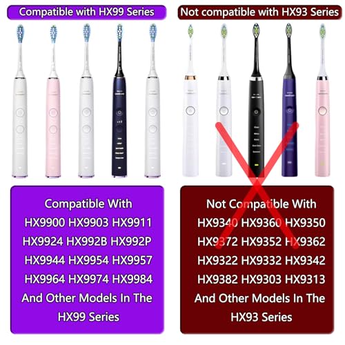 Replacement Charger Glass Cup for Philips Sonicare Diamondclean Toothbrush, Compatible Sonic Care CBA1001 Charger Base,for All HX99xx Series HX9901 HX9903 HX9924 HX9954 HX9957 HX9984,US Plug