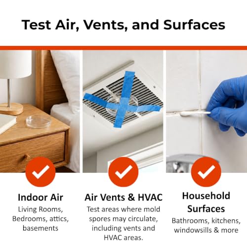 Varify Mold Test Kit for Home Air Quality | Air Quality Test Kit & Black Mold Detector for Home | 6-Petri-Dish Indoor Airborne Spore Sampler | Easy-to-Use with Clear Instructions & ID Booklet 6 Pack