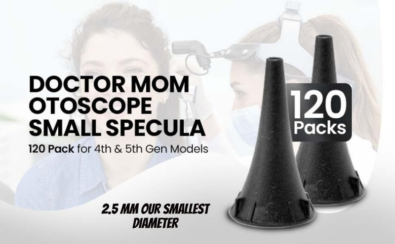 120 Smallest Diameter 2.5 mm Specula for 4th and 5th Generation Doctor Mom Otoscope Perfect for Infants Important- NOT for Dr Mom 3rd Gen and Original otoscopes. - BeesActive Australia
