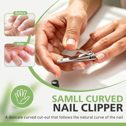 BALUCA Nail Clippers Set, Toenail and Fingernail Clipper Cutter for Men Silver