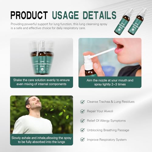 Lung Cleansing Spray, Herbal Lung Cleansing Spray, Natural Herbal Lung Cleaning Spray, Powerful Lung Support & Cleanse(50ml)