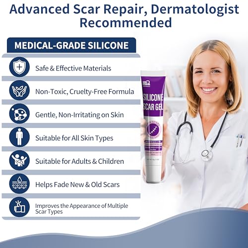 HBM Medical Silicone Scar Gel, Medical Grade Scar Care for Old & New Scars 30g