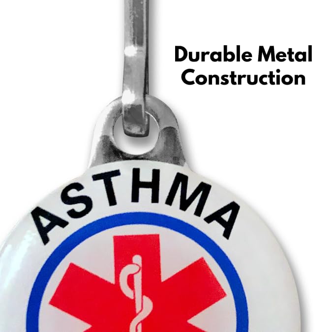 "Asthma Inhaler Inside" Alert Tags. Double Sided Medical Tags (two piece set)