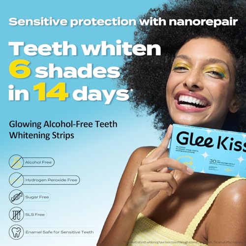 Teeth Whitening Strips for Sensitive Teeth with Pap & Hydroxyapatite, Non-Alcohol & Peroxide Free, Enamel-Safe, Dry Strip Technology, Vegan, 14 Day Treatments 28 Strips (Jasmine Tea Flavor) 1