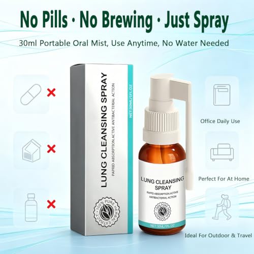 2PCS-Lung Cleansing Spray, Herbal Cleanse Spray, Mullein Leaf Extract Oral Mist for Cool and gentle Lung Cleanse, Respiratory Support, Easy Breathing Support,30ML / 1 FL.OZ M