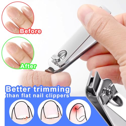 SOUTHMAN Toenail Clippers for Thick & Ingrown Nails Toenail Clippers Kits Stainless Steel Super Sharp Curved Blade Grooming Nail Tool for Man & Women Nail Clippers (9pcs) 9pcs