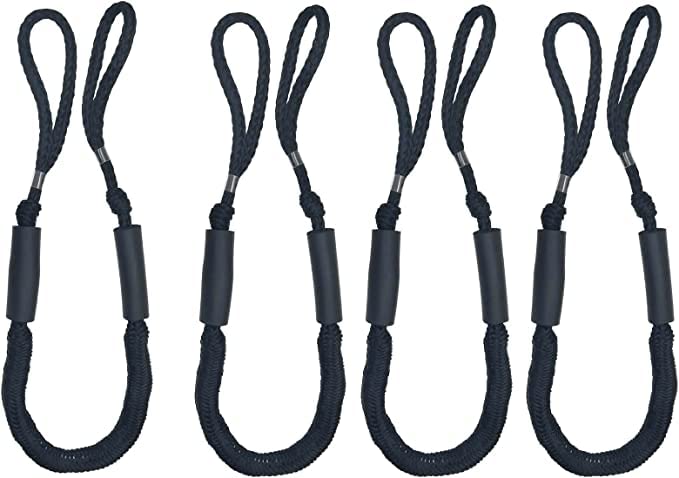 Bungee Dock Line Mooring Rope for Boat 4ft Black 4 Pack - BeesActive Australia