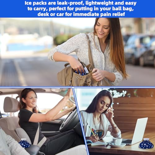 Ice Bags for Injuries Pain Relief, Elastic Breathable Reusable Ice Pack for Hot & Cold Therapies, No-Leak Ice Pack Bag Can Relieve Headaches, Migraines, Sports Injuries Swelling Pain, 3 Sizes