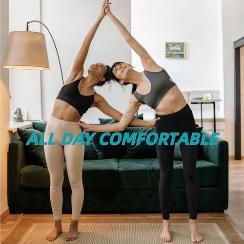 Medical Compression Tights Women, 20-30 mmHg Graduated Compression Pantyhose for Men, Footless Compression Stockings, High Waist Compression Leggings for Varicose Veins, Edema, Swelling 4X-Large Beige