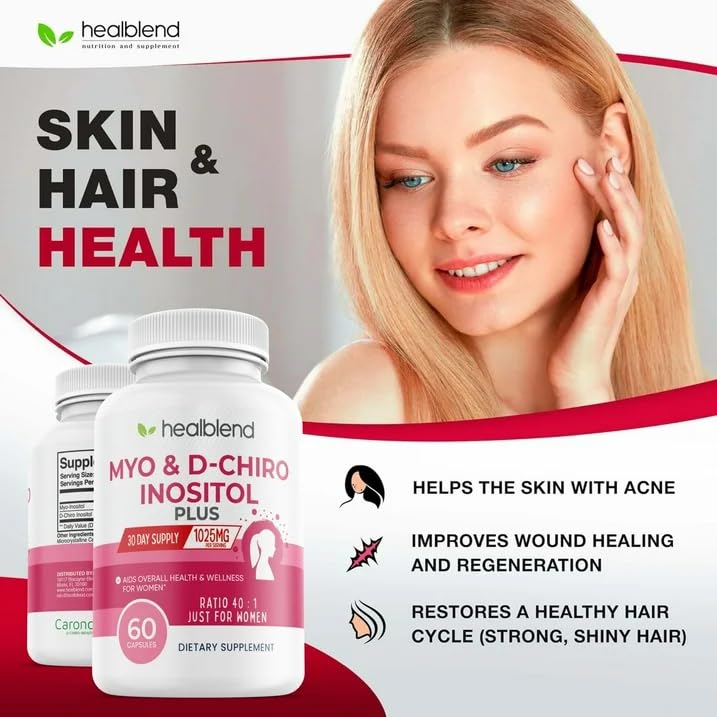 Myo & D-Chiro Inositol Plus Supplement Blend, Hormonal Balance, Healthy Ovulation and Overall Wellness Support for Women, Fertility and Pregnancy Health, 60 Capsules 1 - BeesActive Australia
