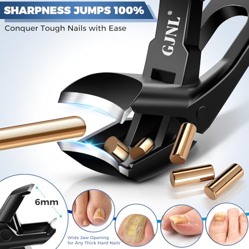 Toenail Clippers for Seniors Thick Toenails, 2026 Upgrade Angled Nail Clipper for Seniors, Toe Nail Clippers for Men with Wide Jaw Opening, Heavy Duty Fingernail Clipper Black Angled Nail Clippers