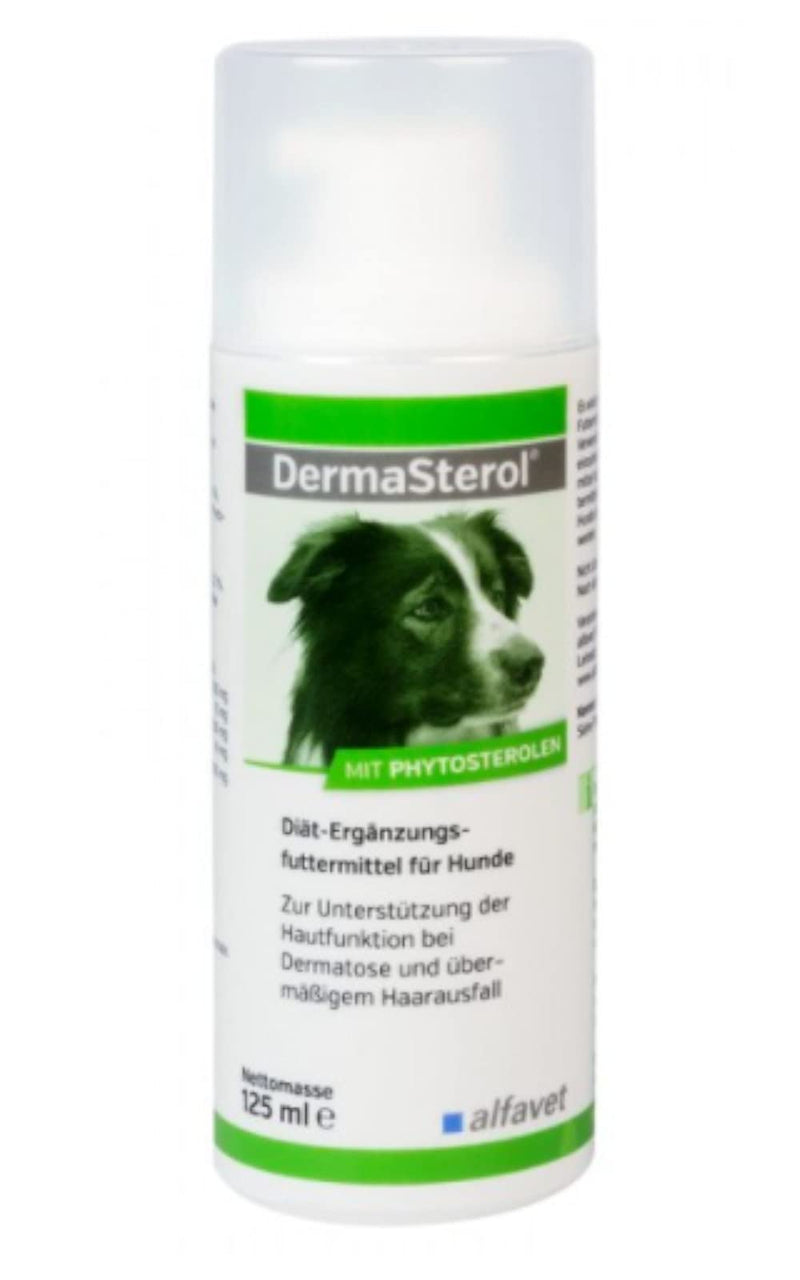 alfavet DermaSterol for Dogs & Cats (125 ml) – Skin & Coat Supplement – Omega 3 & 6 Fatty Acids, Vitamins & Phytosterols – Dietary Feed for Normal Skin Function 125 ml