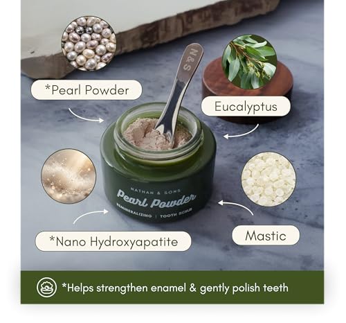 Nathan & Sons Pearl Remineralizing Tooth Powder, Hydroxyapatite, 1.1 oz