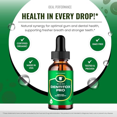 Dentitox Pro Drops for Healthy Teeth and Gums, Dentitox Supplement Advanced Formula Drops - All Natural Blend to Support Fresh Breath, Denti Tox Oral Health, Den Titox Pure Droppers Reviews (1 Pack)