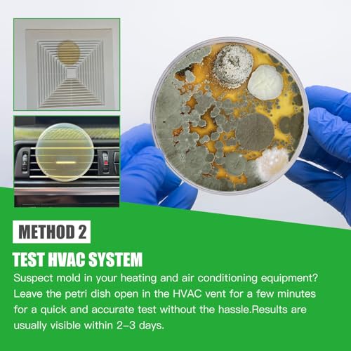 Mold Test Kit for Home Within 12 Individual Tests,DIY Detector at Home, Surface Mold,HVAC,Indoor Air Quality Testing Kits,Black Mold Testing,Includes Detailed Mold Identification Guide and Free Lab Mold Test-12