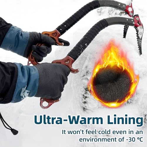 Schwer 100% Waterproof Winter Work Gloves, Long Freezer Glove with Water-based PU Coating, Ultimate Warmth, Non-Slip, Thermal Glove for Outdoor Activities & Daily Work, Hiking, Camping, Washing, XL X-Large