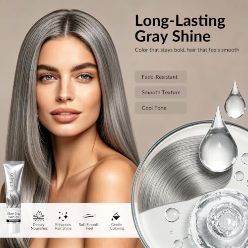 Silver Hair Dye – 2-in-1 Color & Conditioner for Light Hair Grey 2 pack
