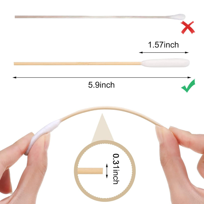 200Pcs Dog Cotton Buds Ear Cleaning Swabs, Dog Ear Budss Large 15CM Extra Large Cotton Buds for Pet Cleaning Disposable Cat Ears Cottons Swabs Sticks Dogs Earbuds(200Pcs)