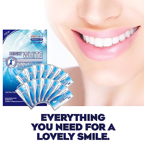 Lovely Smile Premium Line 50 Teeth Whitening Strips for 25 Applications - White Teeth in 1 Hour - Enamel Safe - No Slip and No Sensitivity - Dental Whitener Kit by Ray of Smile 50 Strips / Mint