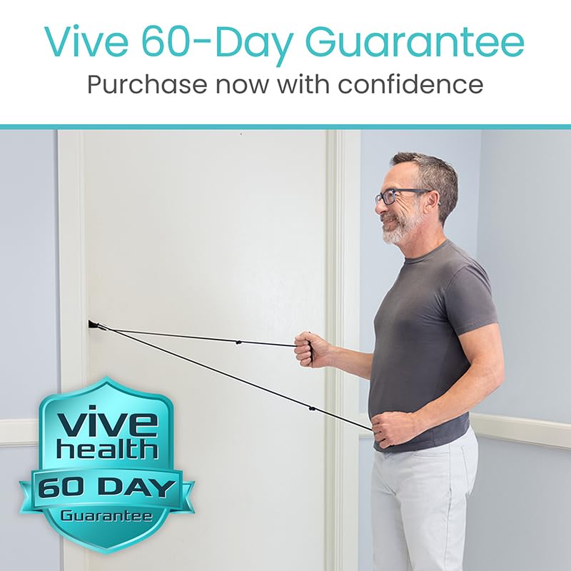 Vive Shoulder Pulley for Physical Therapy - Over the Door Pulley for Frozen Shoulder Rehab - Exercise & Workout Equipment, Overhead Doorway System - Rotator Cuff & Arm Injuries - Impingement Treatment Fabric Door Anchor - BeesActive Australia