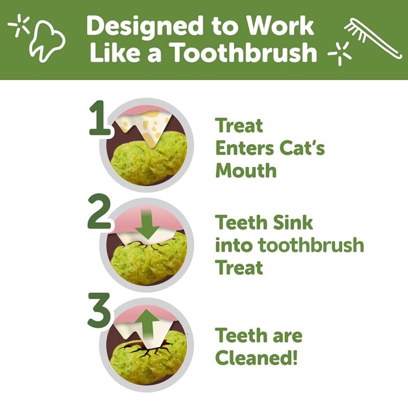Cat Grass Dental Crunchy Treats, Natural Tasty Dental Care Snacks for Cats, Healthy Teeth Cleaning & Freshen Breath - BeesActive Australia