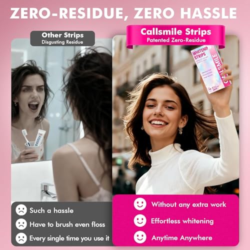 CALLSMILE Whitening Strips for Teeth Sensitive: 64 Strips Gentle Teeth Whitening Strips Enamel Safe Non-Slip Dry Strip Technology Residue Free Daily Oral Care, Mint Mint+Mint sea salt 64 Count (Pack of 1)