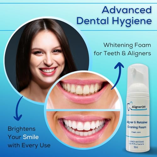 Cleaning Bundle- Retainer Cleaning Foam & Cleaning Crystals for Aligners, Retainers, Night Guards, & Dentures - Deep Cleaning, Whitening, Cavity Defense-Gentle and Efficient Formula