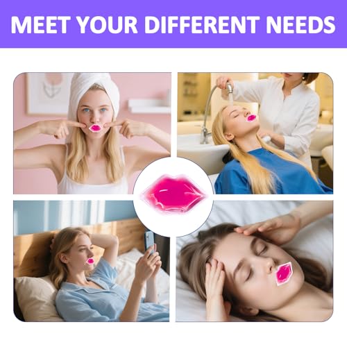 Lip Ice Pack for Injuries, Mini Small Gel Ice Pack, Hot and Cold Compress, Reduce Pain and Swelling, Dark Circles Fade, Eye Relax, Anti-Aging Lip Care Pad Gift for Girl Woman (Purple，10PCS) Purple, 10 Pcs