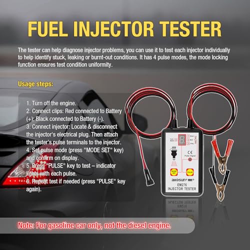 EM276SET Fuel Injector Tester & Adapter DIY Cleaning Tool Kit Set (Fuel Injector Tester + Adapter) Fuel System Cleaner Gasoline Engines Fuel Injector Tester + Adapter
