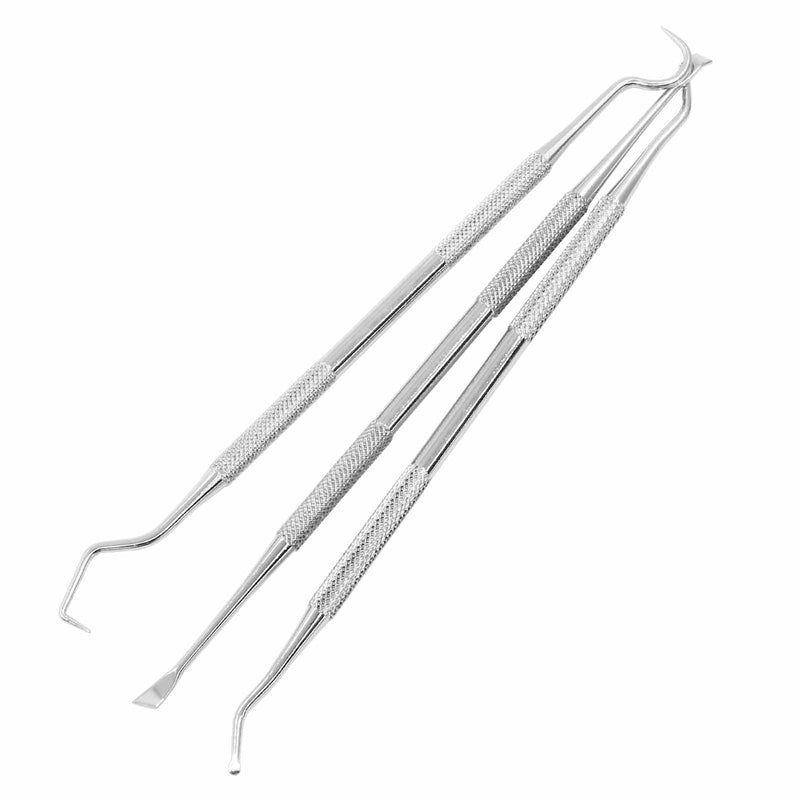 3 Pieces Stainless Double Headed Tarter Removing Tool, Pet Dog Teeth Cleaner Tool Kit for Cats and Dogs, Silver