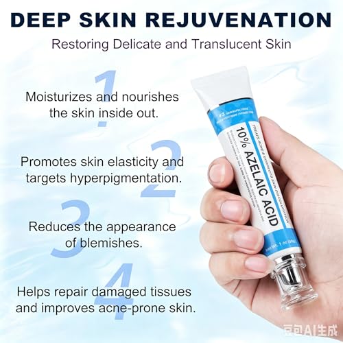 Azelaic Acid 10% Cream for Face - Acne Cream for Rosacea Reducing Relief Pimple Breakouts Blackhead Pigmentation and Redness - Azelaic Acid Gel For Facial and Skin Care