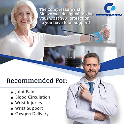 Compressa Wrist Compression Sleeve for Women & Men - Non-Slip Support for Joint Pain, Muscle Recovery, Arthritis, and Injury Relief 1