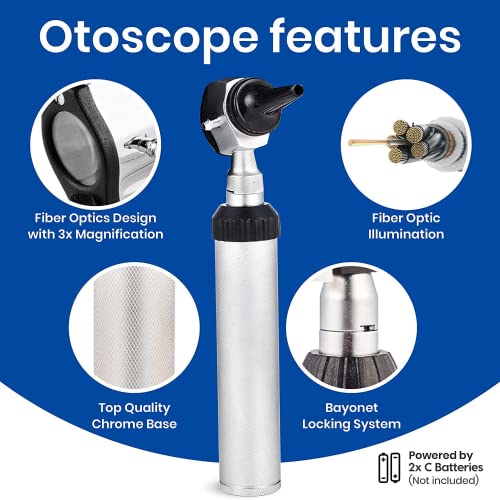 Zyrev Combo Otoscope Oph Set - Multi-Function Otoscope/Opthalmoscope for Ear & Eye Examination with Portable Carry Case, Sight Chart & Replacement Tips (1st Edition) 1st Edition