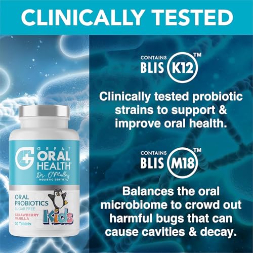 Dentist Formulated Non Toxic Nano Hydroxyapatite Toothpaste for Kids Fluoride Free, Safe Children & Toddler Toothpaste for Cavity Protection + Strawberry Childrens Oral Probiotics with BLIS K12 M18