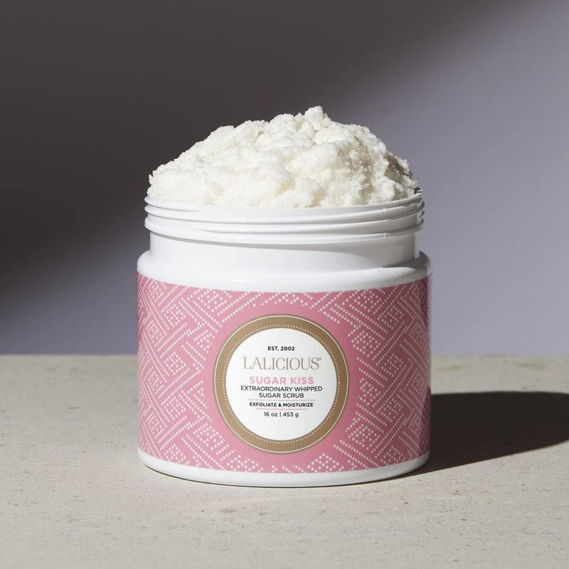 LALICIOUS Extraordinary Sugar Kiss Sugar Scrub, Exfoliating Body Scrub with Coconut Oil & Honey, Moisturizing Body Exfoliator for Glowing Radiant Hydrating Skin, Zero Greasy, No Parabens - 16oz - BeesActive Australia
