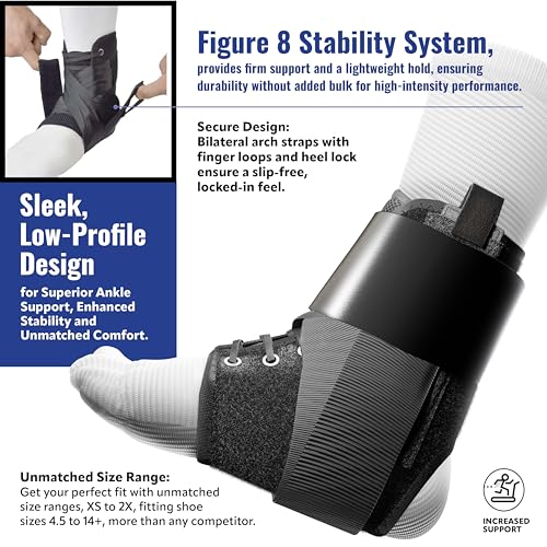 SportLock EZ8 Ankle Brace, Removable Stabilizers, Small