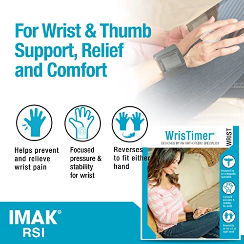 Brownmed WrisTimer - Wrist Brace for Carpal Tunnel & Tendonitis Support at Work & Home - Hand Brace for Left or Right Hand - Provides Comfortable Wrist Compression - Medium