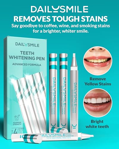 Advanced Formula Teeth Whitening Pen, Strong Teeth Whitening Gel, Gentle Tooth Whitening Pen, Teeth Whitening for Sensitive Teeth, Daily Teeth Stain Remover, Instant White Smile-4PK