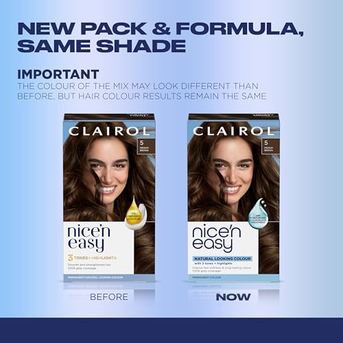 Clairol Nice'n Easy Permanent Hair Dye, 5 Medium Brown | Pack of 3 6.26 Fl Oz (Pack of 3)
