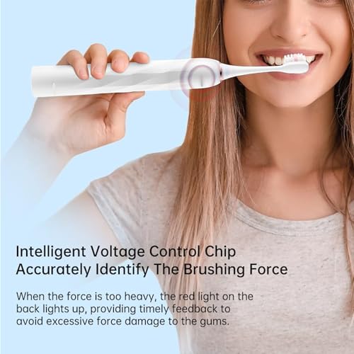 Reva V3 Sonic Electric Toothbrush for Adults, Dual Display, 5 Modes, 200-Day Battery, 4 Brush Heads, IPX7 Waterproof (White) White