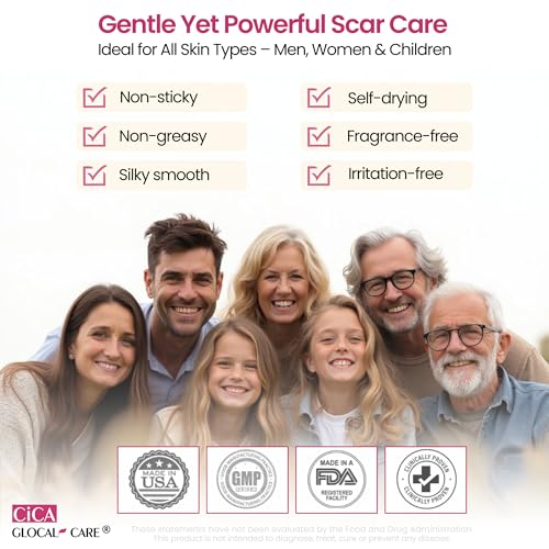 CICA Silicone Scar Cream – Helps with Scar Removal - Surgical, Acne & Trauma Scars, Stretch Mark Cream for New & Old Scars – Medical Grade Silicone with TECA & Hyaluronic Acid