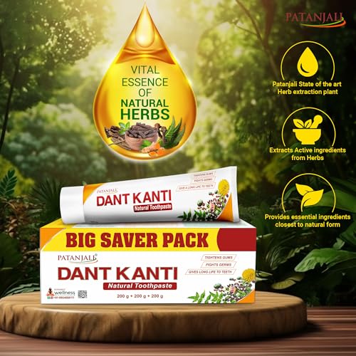 Patanjali Dant Kanti Natural Big Saver Pack 200g+200g+200g - Save 55/-