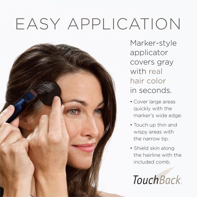 TouchBack Pro Gray Root Touch Up Marker Applicator - Real Hair Color - Medium Brown