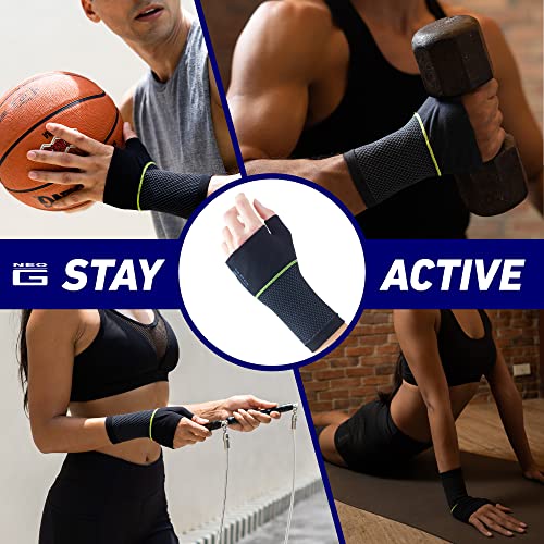 Neo-G Active Wrist Support – For Sports, Golf, Basketball, Football, Yoga, Tennis. For Sprains, Strains, Tendonitis, Injury Recovery - Multi Zone Wrist Compression Sleeve – S Small: 13 – 16 CM/5.1 – 6.3 IN