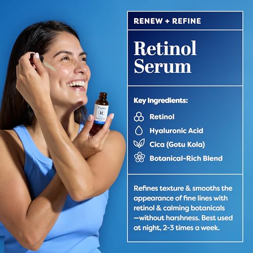 TruSkin Face Serum Duo - Vitamin C Serum & Retinol Serum for Face - AM & PM Anti Aging Skincare Routine - Brightening & Smoothing Facial Serums, 1 fl oz Each