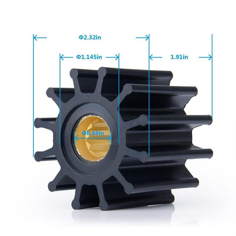 Water Pump Impeller Raw Sea Impeller Repair Kit Compatible With Johnson 09-812B-1 Yanmar 119773-42600 Sierra 18-3306 Indmar S685007 09-812B-1 119773-42600 18-3306 S685007